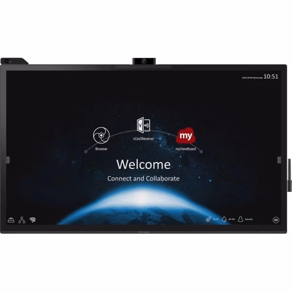 ViewSonic IFP6570, WORKSPACE - Empowered Communication, 64.5", PCAP direct bonding touch,7H Tempered Glass, 3840xx2160, 350nits, 1200:1 CR, 178 degree viewing angle (H/V), 16GB storage, CVBS(In) x1, VGA(In) x1, HDMI2.0(In) x3, SPDIF x1, USB Type C x 
