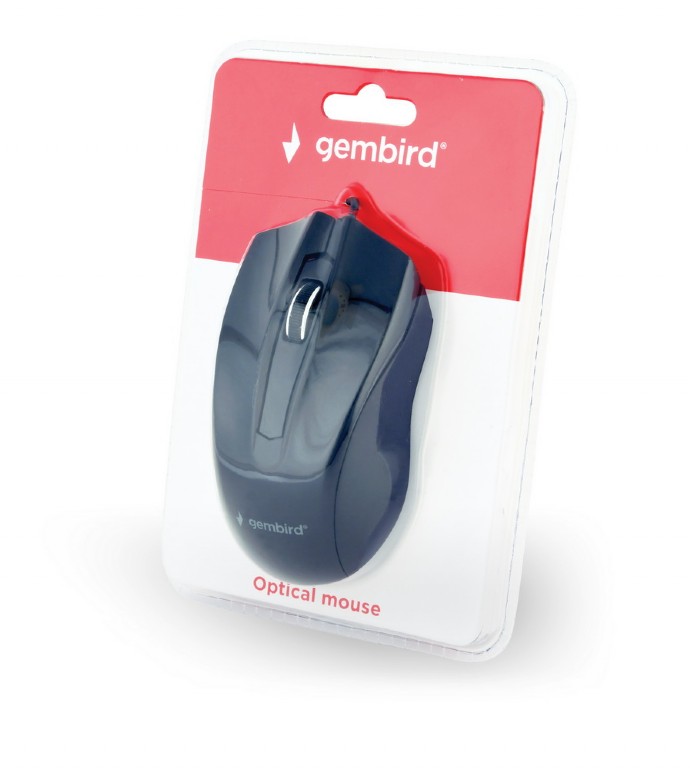 Gembird MUS-3B-01, Optical Mouse, 1000dpi, USB, 1.35m cable, Black photo 3