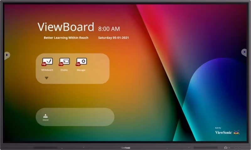 ViewSonic IFP7532, EDUCATION - Classroom Essentials, 75"(3840x2160), 20 Multi Touch, 9H, 350nits, 4000:1, 2G RAM/16GB Storage, OPSx1, HDMI-inx2, HDMI outx1, VGAx1, USB-Ax4, USB-Bx1, Earphonex1, Audiox1, RS232, Black 