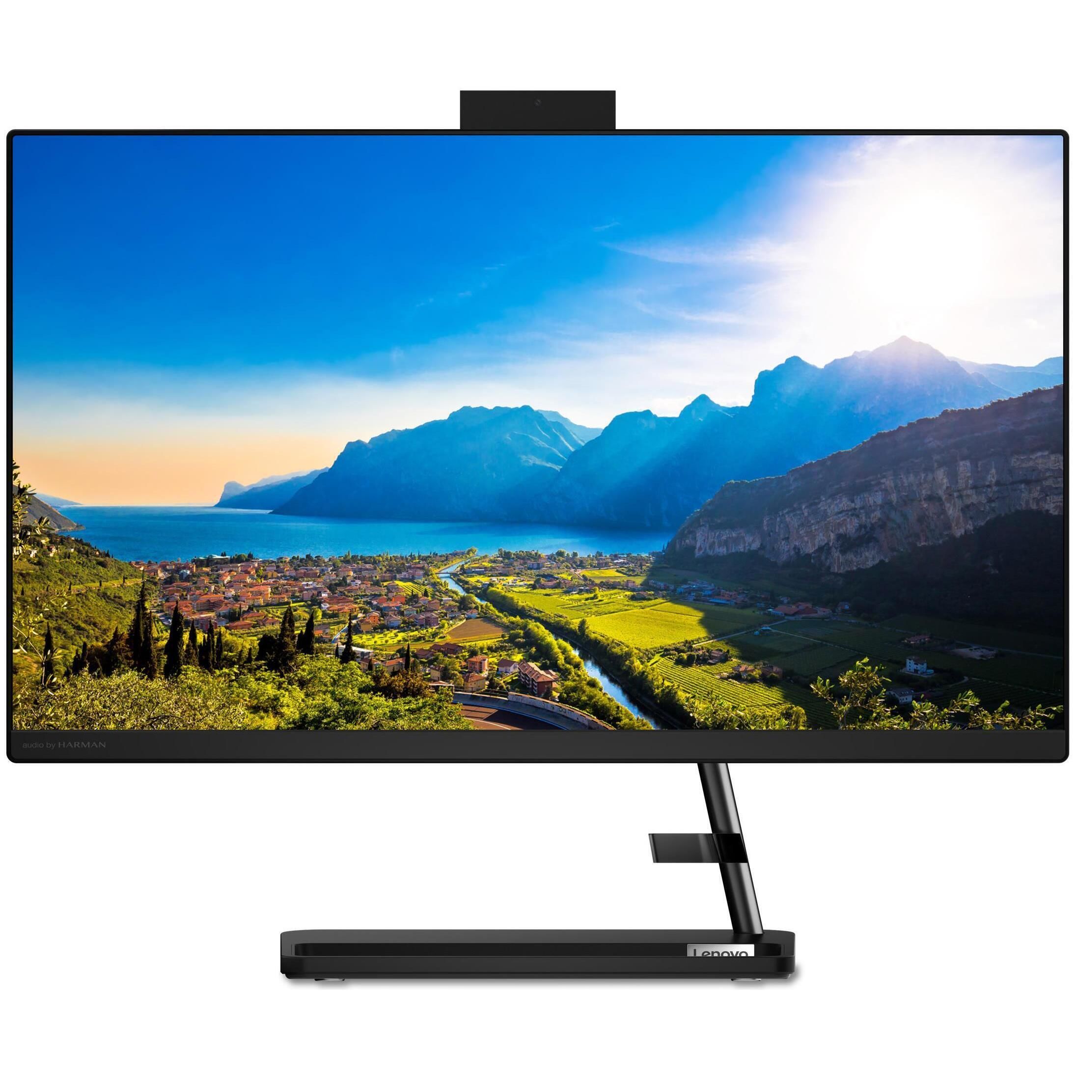 All-in-One PC - 23.8" Lenovo IdeaCentre 3 24ALC6, 23.8 FHD IPS AG, AMD Ryzen 5 7530U, 8GB (2x4) DDR4 RAM, 512GB SSD PCIe NVMe, AMD Radeon™ Graphics, no ODD, HD Cam, LAN, WiFi 11ax  2x2+BT 5.0, USB KB&MS, DOS, Black, 6.8 kg. photo 1