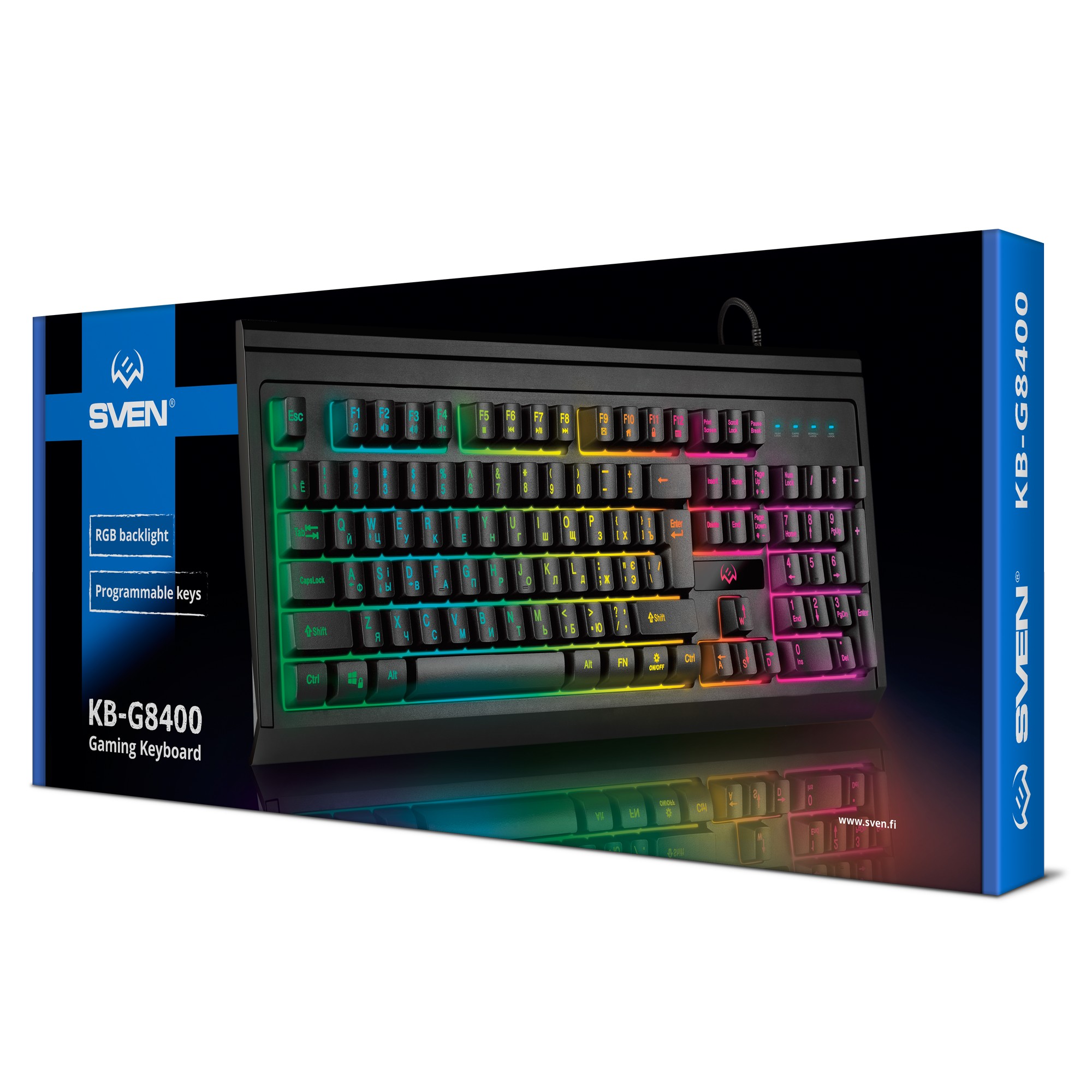Tastatura Gaming programabila SVEN KB-G8400 / USB /  RGB backlight / Black photo 5