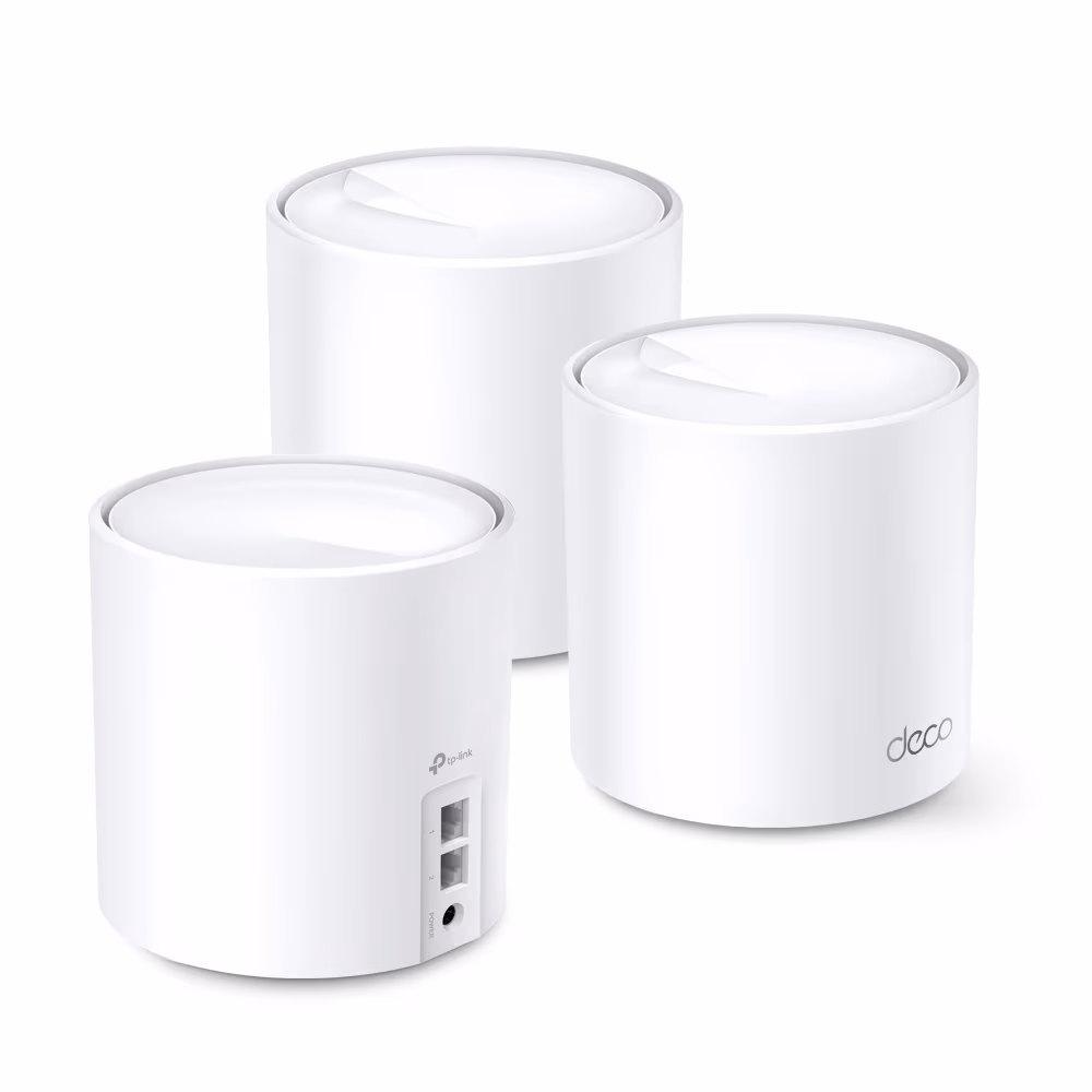 TP-LINK Deco X60(3-pack) AX3000 Mesh Wi-Fi 6 System, 2 LAN/WAN Gigabit Port, 2402Mbps on 5GHz + 574Mbps on 2.4GHz, 802.11ax/ac/b/g/n, OFDMA , MU-MIMO, Wi-Fi Dead-Zone Killer, Seamless Roaming with One Wi-Fi Name, Antivirus, Parental Controls 