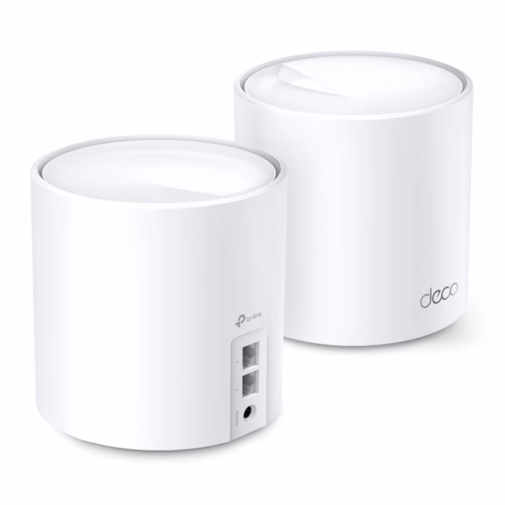 TP-LINK Deco X60(2-pack) AX3000 Mesh Wi-Fi 6 System, 2 LAN/WAN Gigabit Port, 2402Mbps on 5GHz + 574Mbps on 2.4GHz, 802.11ax/ac/b/g/n, OFDMA , MU-MIMO, Wi-Fi Dead-Zone Killer, Seamless Roaming with One Wi-Fi Name, Antivirus, Parental Controls 