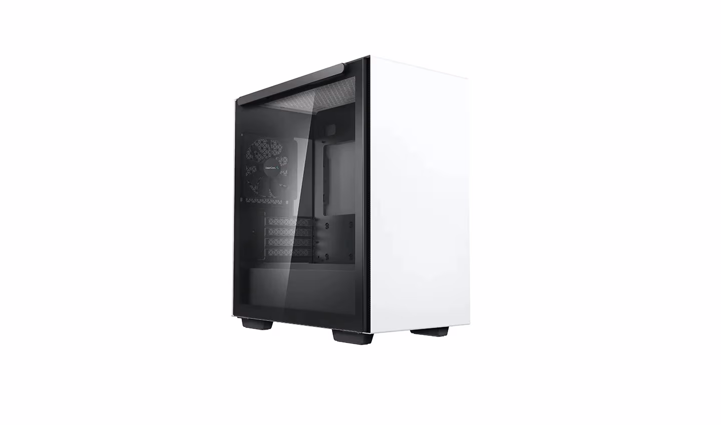 DEEPCOOL "MACUBE 110 WH" Micro-ATX Case, with Side-Window (Tempered Glass Side Panel) Magnetic, without PSU, Tool-less, Pre-installed: Rear 1x120mm DC Fan, 2xUSB3.0, 1xAudio, Adjustable GPU holder, Push-pin SSD holder, White 