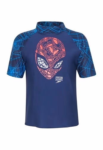 Costum de baie Speedo ESS SHORT SLEEVE SUNT IM NAVY/RED
