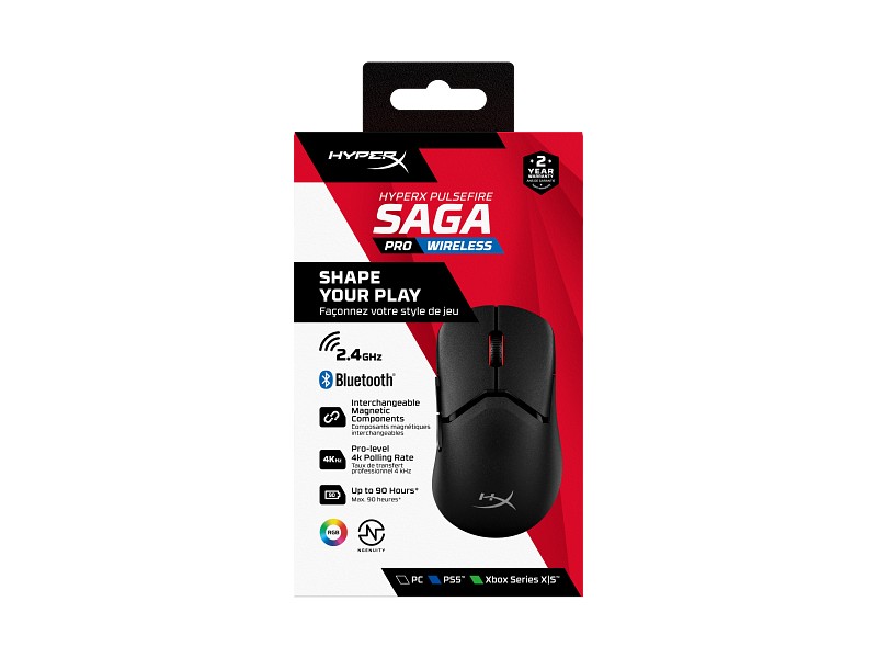 Mouse Gaming Wireless HYPERX Pulsefire Saga Pro, Black [A2PB2AA] photo 6