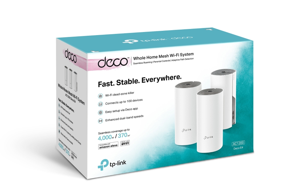 TP-LINK Deco E4 (3-pack)  AC1200 Mesh Wi-Fi System, 2 LAN Port, 867Mbps on 5GHz + 300Mbps on 2.4GHz, 802.11ac/b/g/n, Wi-Fi Dead-Zone Killer, Seamless Roaming with One Wi-Fi Name, Antivirus, Parental Controls photo 3