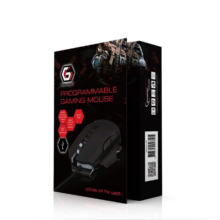 Gembird MUSG-06, Gaming Optical Mouse, 4000 pi programmable gaming mouse, 7 buttons, 7-color breathing RGB light effect, USB photo 2