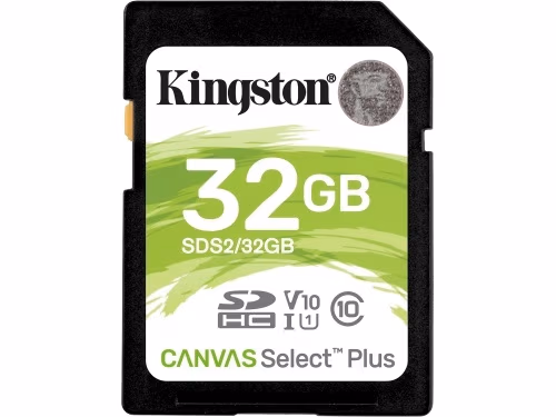 32GB SD Class10 UHS-I U1 (V10) Kingston Canvas Select Plus, Up to: 100MB/s