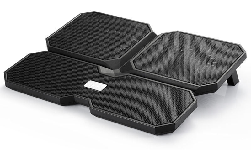DEEPCOOL ”MULTI CORE X6”, Notebook Cooling Pad up to 15.6”, 4 fans- 2x 140mm & 2x 100mm,  Multi-Core Control Technology:4 different fan-working, 1000rpm/ 1300rpm, <24 dBA, 121.4CFM, 2 viewing angles adjustable, Dual USB ports, Metal Mesh Panel, Black photo 1