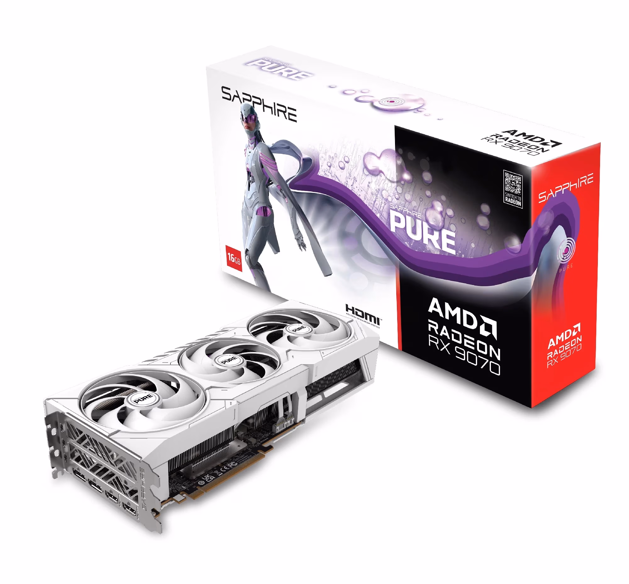Видеокарта Sapphire PURE Radeon RX 9070/ 16GB / GDDR6 / 256bit