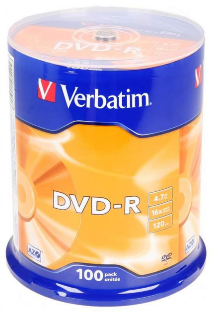 Verbatim DataLifePlus DVD-R AZO 4.7GB 16X MATT SILVER SURFAC - Spindle 100pcs. photo 1