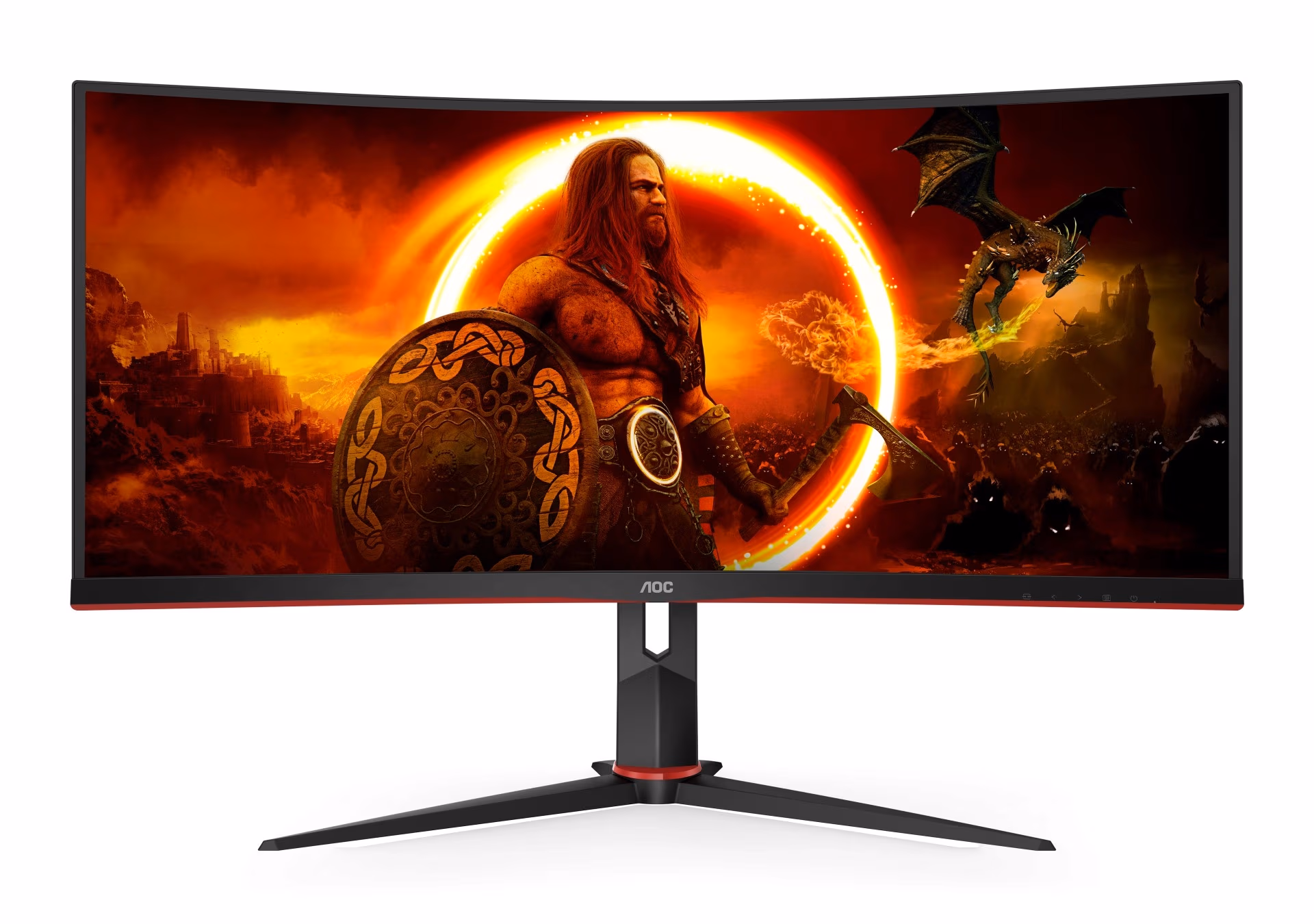 34.0” Monitor Gaming AOC CU34G2XP/BK/ Curved/ 4K/ 1ms/ 180Hz/ Black