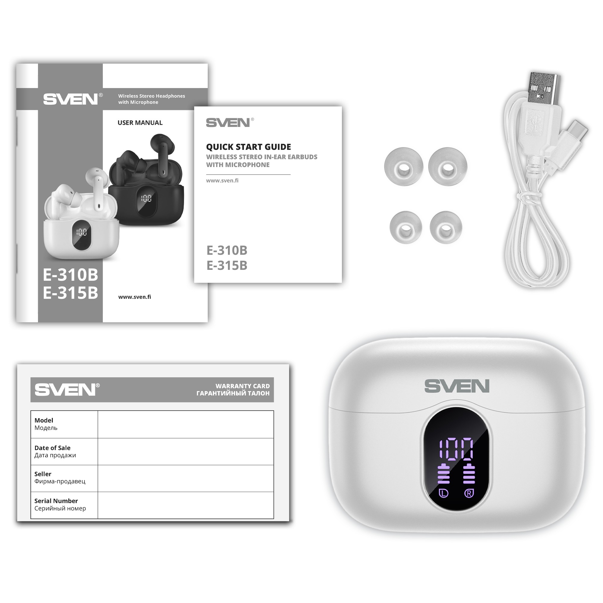 Casti SVEN E-310B, White photo 6