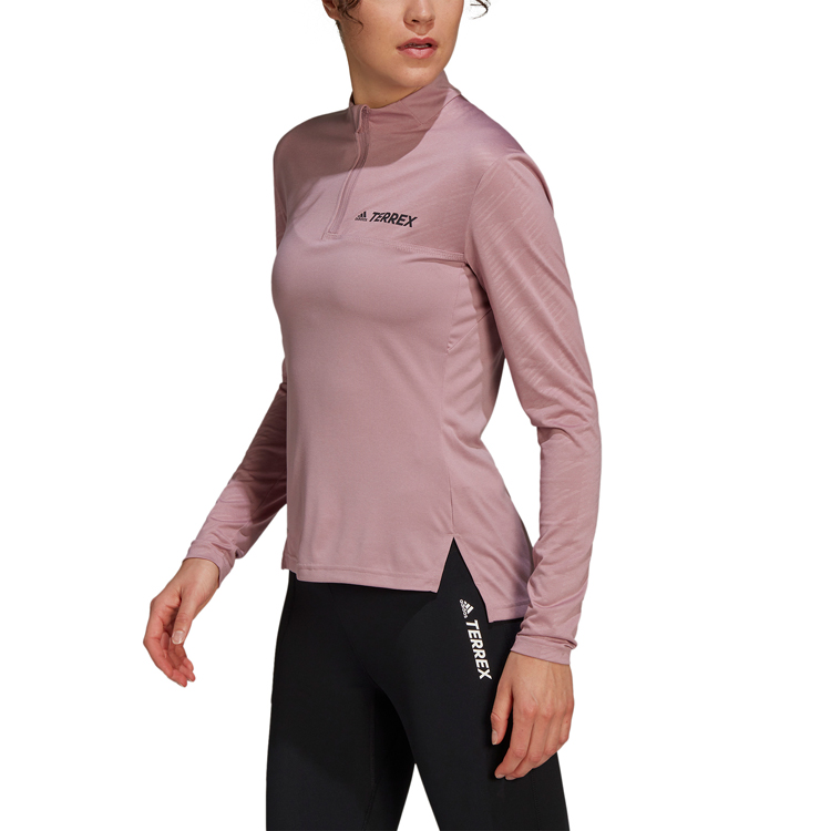 Tricou Adidas W MT Half Zi LS XS Roz Femei photo 4