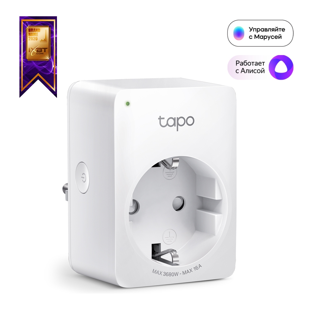 TP-LINK Tapo P110, Smart Mini Plug with Energy Monitoring, Wifi, Remote Access, Scheduling, Away Mode, Voice Control (The Google Assistant, Алиса) photo 1