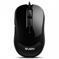 SVEN RX-520S, Optical Mouse, Antistress Silent 3200 dpi, USB, Black thumbnav 1