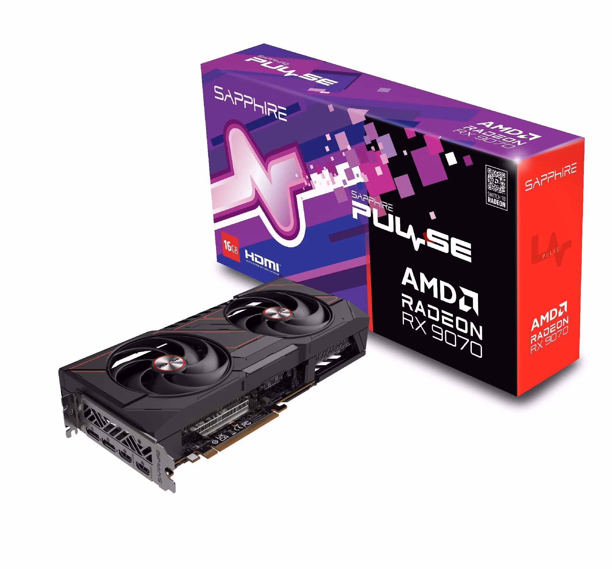 Placa video Sapphire PULSE Radeon RX 9070/ 16GB / GDDR6 / 256bit 