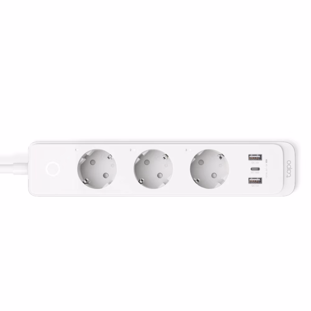 Power Strip  TP-LINK Tapo P300, White, Smart Wi-Fi Power Strip, 3 x Smart sockets / USB-C / 2 x USB-A, Individual Control, Maximum Load: 23kw / 10A, up to 18W PD and QC3.0, Schedule & Timer, Remote Control, Away Mode 