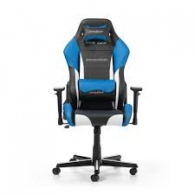 Gaming/Office Chair DXRacer Drifting GC-D61-NWB-M3, Black/White/Blue, Premium PU leather, max weight up to 150kg / height 145-175cm, Recline 90°-135°, 3D Armrests, Head and Lumber cushions, Aluminium wheelbase, 2" PU Caster, W-23.5kg thumbnav 1