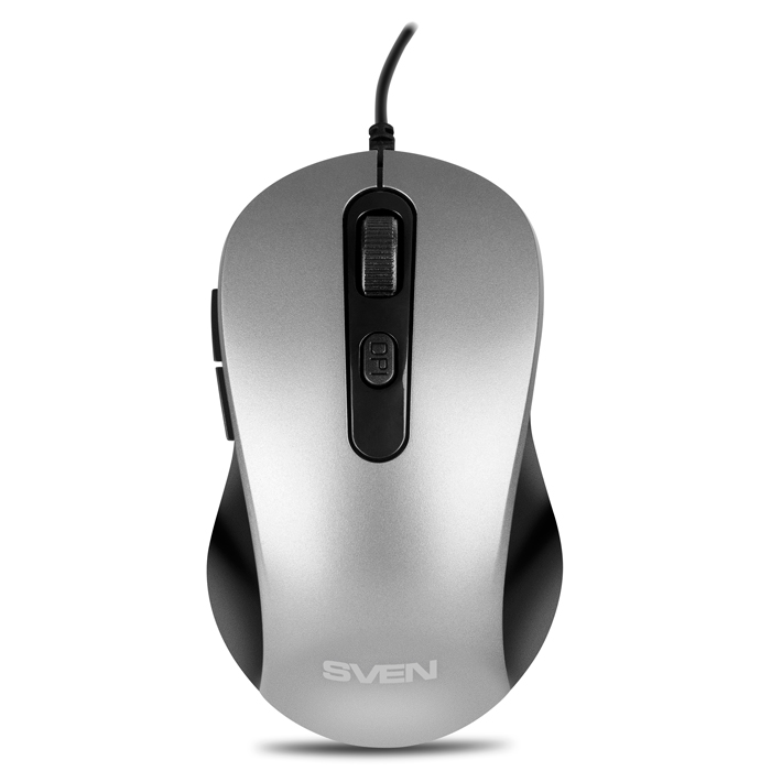 SVEN RX-114, Optical Mouse, 5+1 buttons, 600 - 2000dpi, USB, 1.5m, Black/Grey photo 1