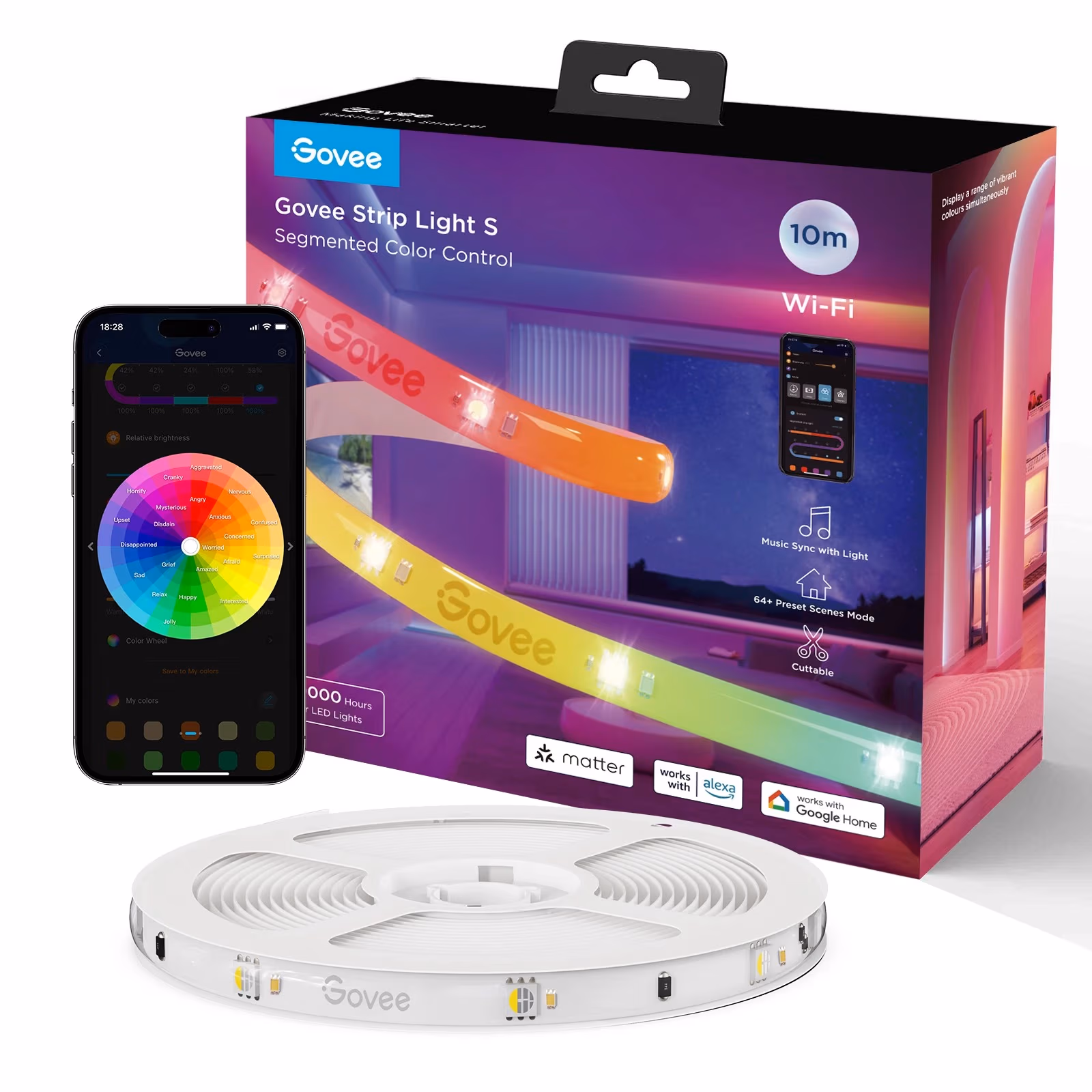 Banda LED GOVEE RGBIC S LED / 10m / Multicolor / Wi-Fi / Bluetooth