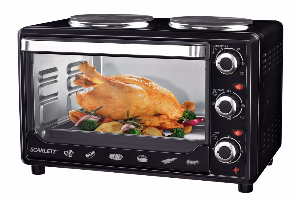 Cuptor electric Scarlett SCEO96O99, 25 l, 2900 W, Negru