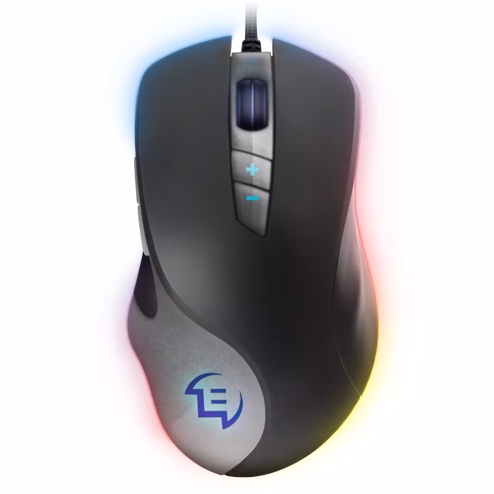 SVEN RX-G970 Gaming, Optical Mouse, 600-4000 dpi, 6+1 buttons (scroll wheel),  DPI switching modes, Two navigation buttons (Forward and Back), RGB backlight, Soft Touch coating, USB, 1.8m, Black 