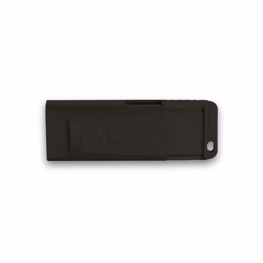 16GB USB2.0 Verbatim Slider Black, Retractable USB connector, (Up to: Read 18 MByte/s, Write 10 MByte/s)