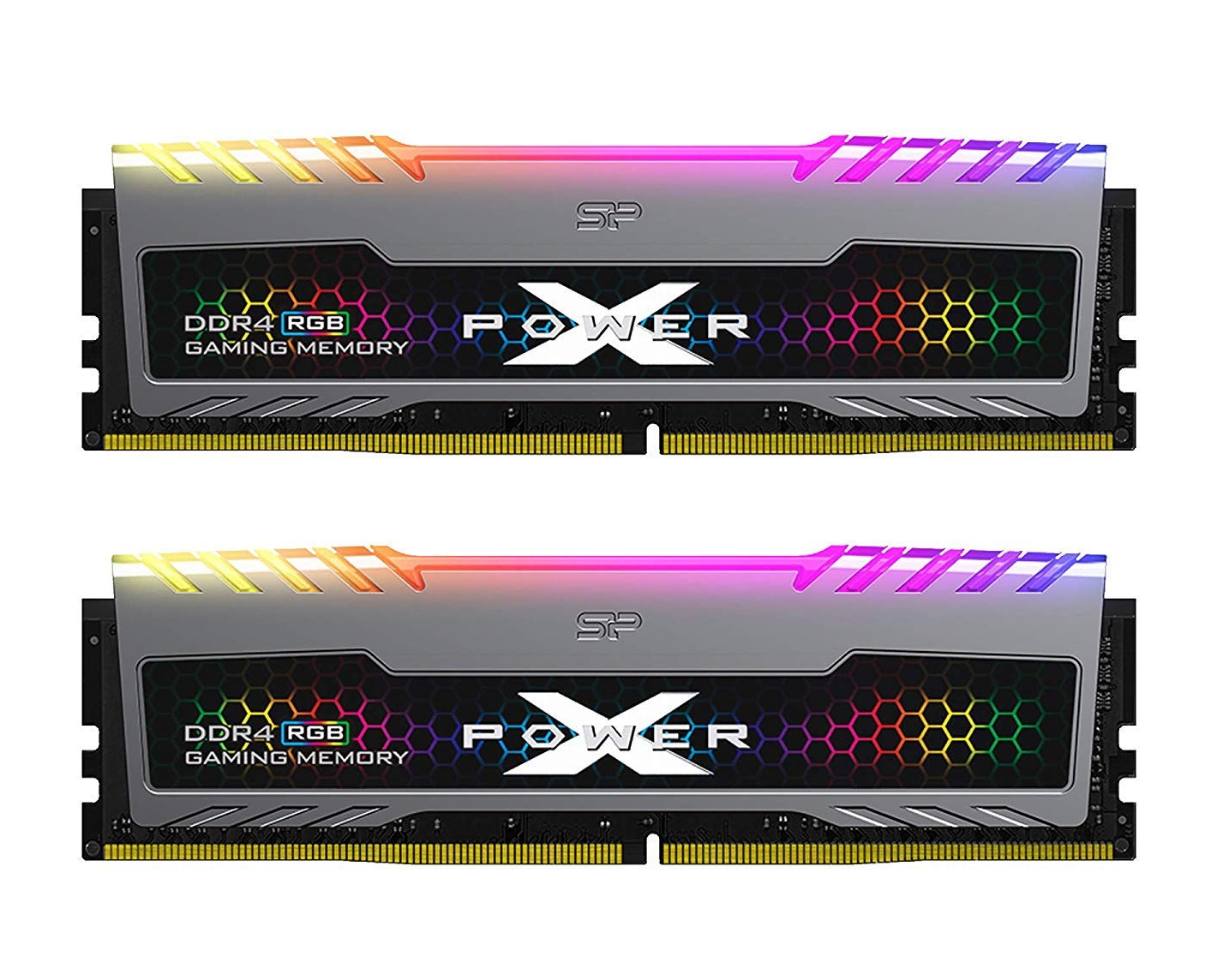 16GB (Kit of 2*8GB) DDR4-3600 Silicon Power XPOWER Turbine RGB DDR4 Gaming UDIMM, PC28800, CL18, 1Gx8, 1.35V, Intel® XMP, Up to 10-layer PCBs, Large heat spreader, Dynamic thermal heatsink mechanism photo 1