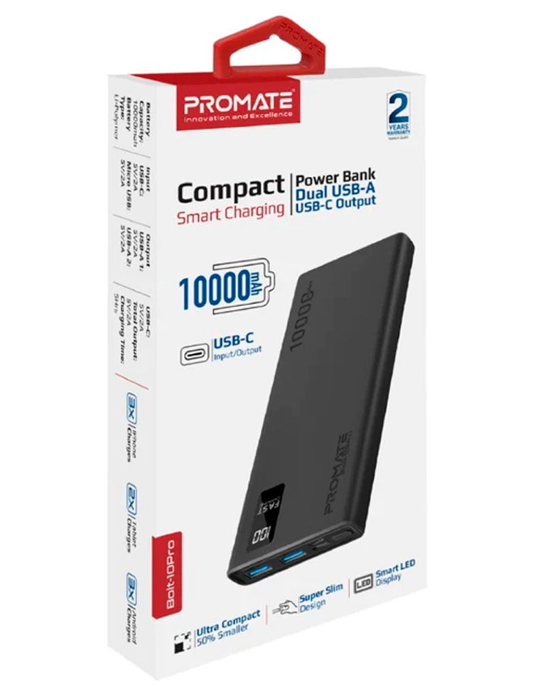 Acumulator extern Promate 10 BOLT-10 Pro Black photo 3