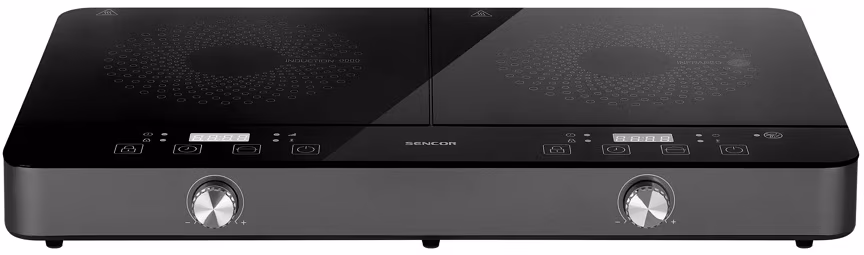 Плита настольная индукционная Sencor SCP4001BK, 2 конфорок, 3400 Вт, Черный 