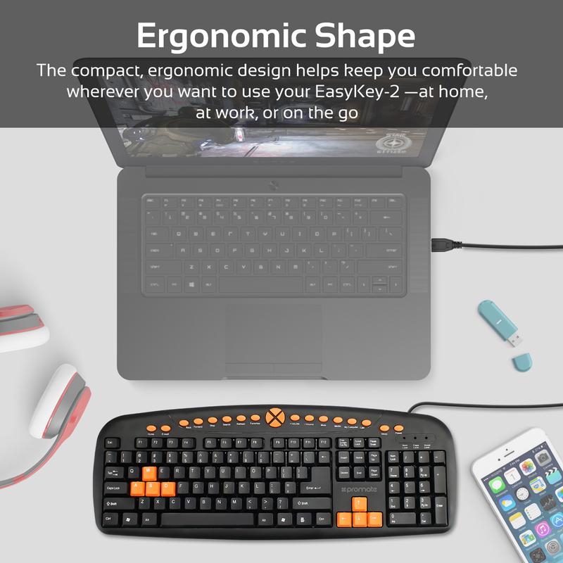 Tastatura cu fir Promate TSTEASYKEY2BK / Membrana photo 6