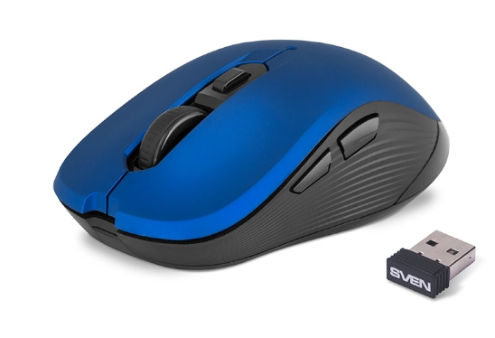Mouse fara fir Sven RX-560SW Albastru cu negru / Optic / Albastru cu negru photo 2