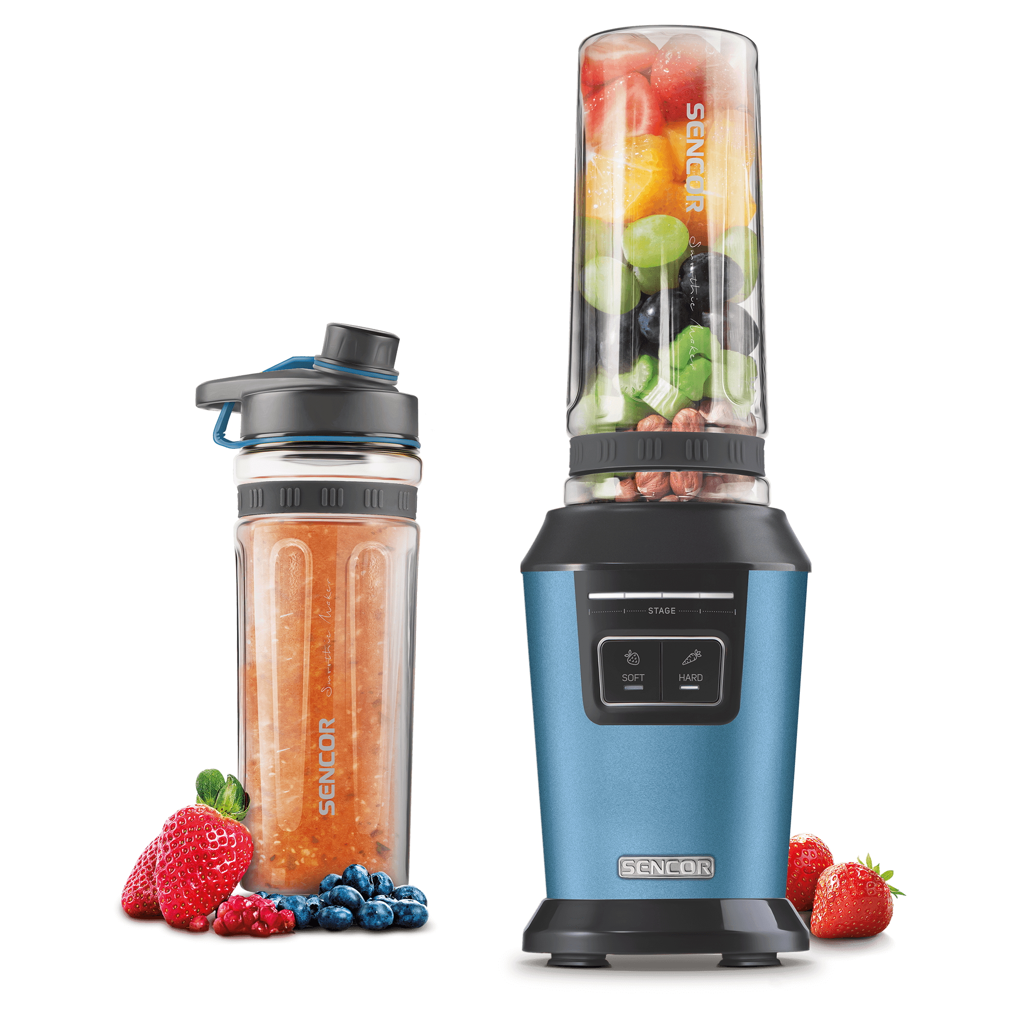 Blender pentru smoothie Sencor SBL 7072BL, 2 trepte viteza, Albastru photo 1