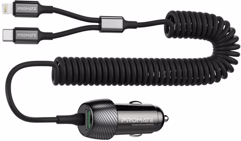 Зарядное устройство авто. для телефона Promate AISPOWERDRIVE33PDCI 