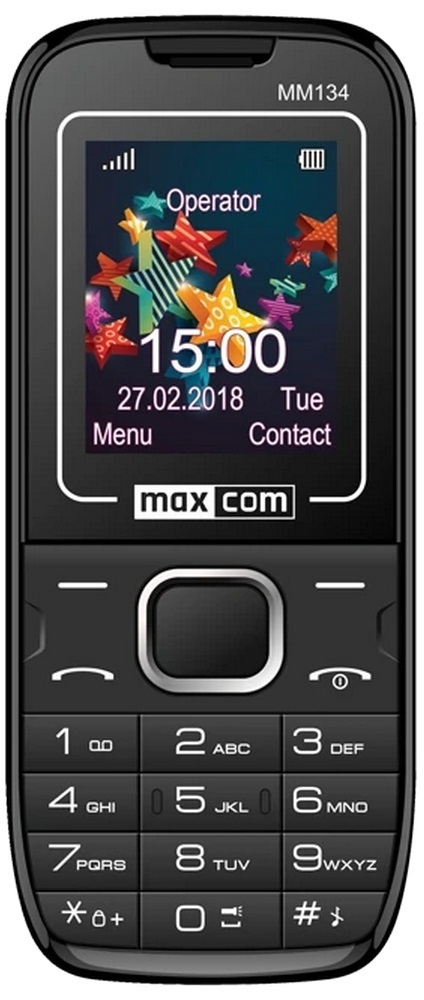 Кнопочный телефон Maxcom MM134 Dual-SIM Черный photo 1 Кнопочный телефон Maxcom MM134 Dual-SIM Черный photo 1