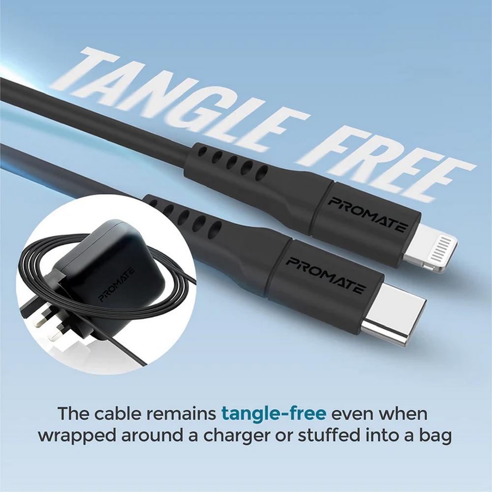 Cablu USB Type-C - Lightning Promate POWERLINK-120 Black 1.2 /1.2m /Negru photo 4
