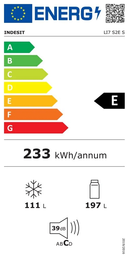 Frigider cu doua usi Indesit LI7S2ES / 308 l / 176.3 cm / E / Gri photo 6