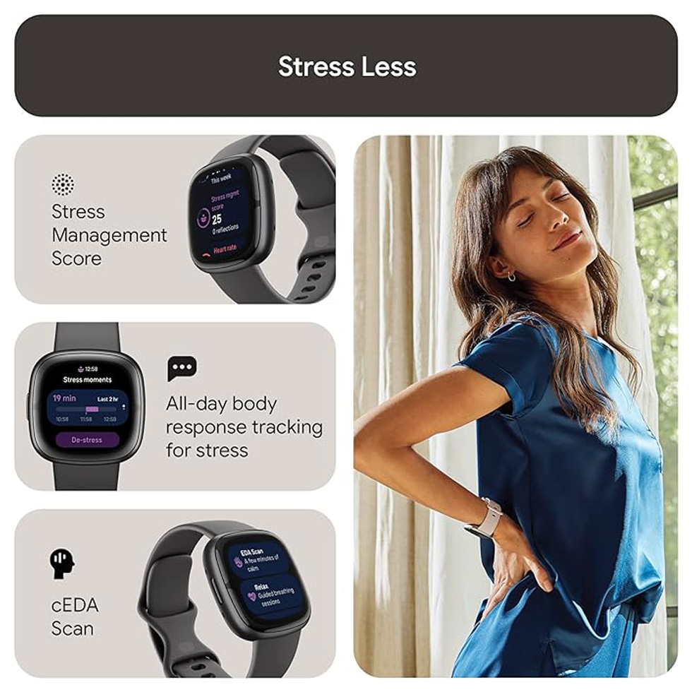 Bratara fitness Fitbit Sense 2 Negru / 1.69 inch  photo 7