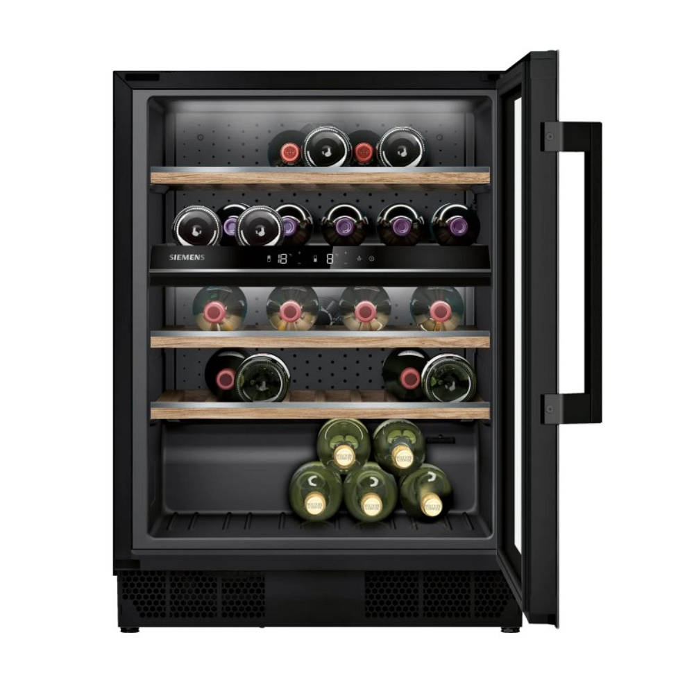 Frigider de vin Siemens KU21WAHG0 / 44 sticle / 81.8 cm / G / Negru photo 1 Frigider de vin Siemens KU21WAHG0 / 44 sticle / 81.8 cm / G / Negru photo 1