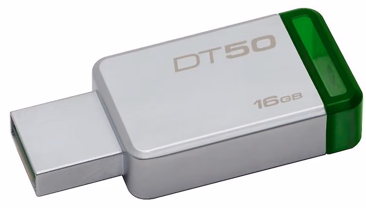 USB Флэш Kingston DataTraveler 50 16GB (DT50/16GB) Silver/Green  