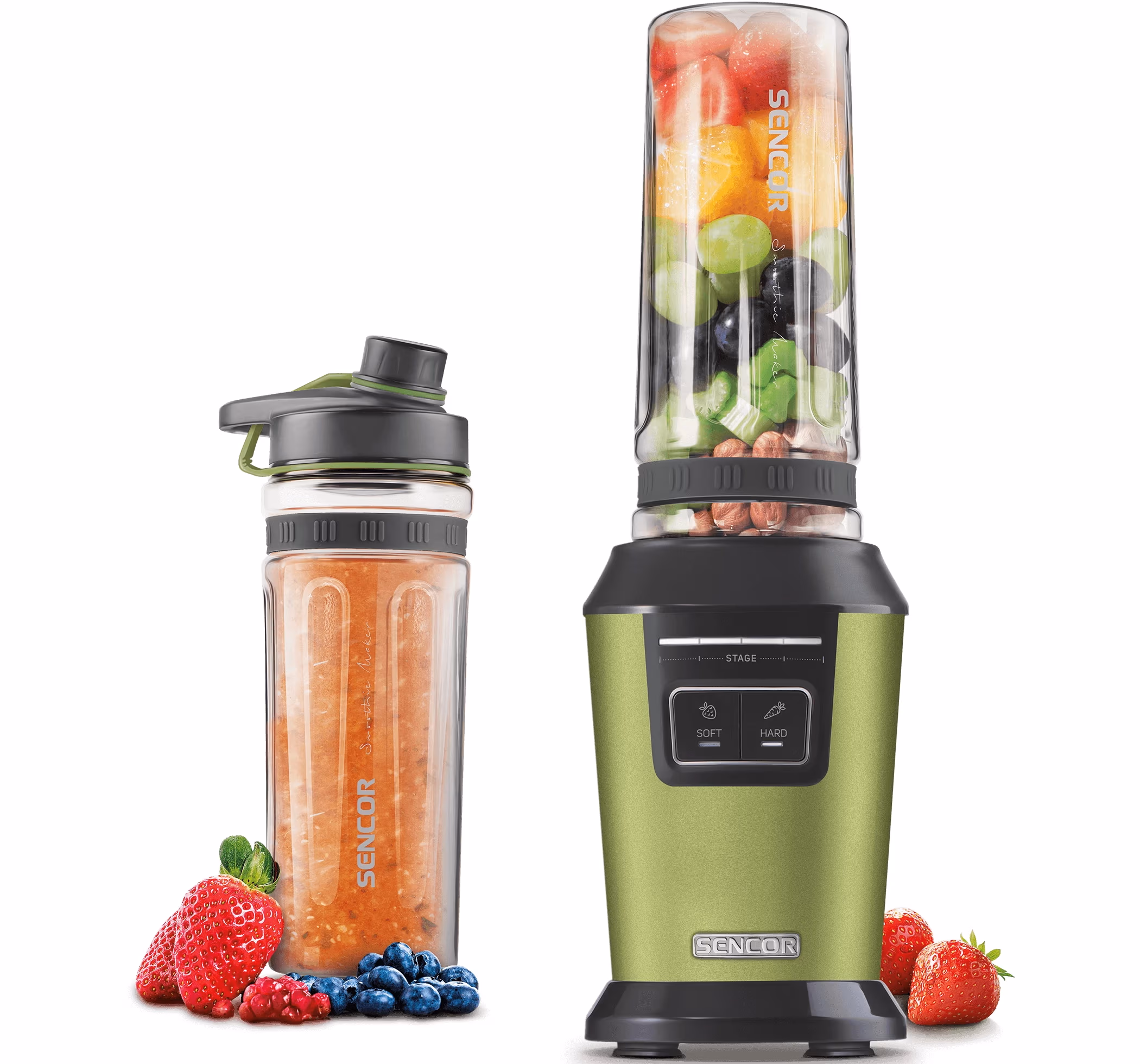 Blender pentru smoothie Sencor SBL 7070GG, 2 trepte viteza, Verde 