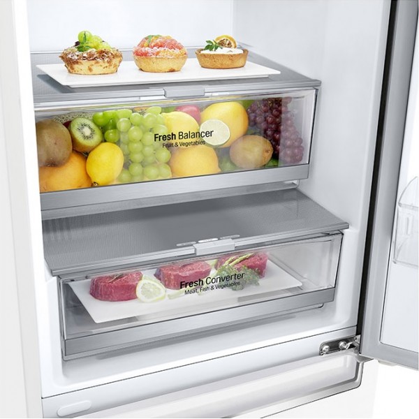 Frigider cu doua usi LG GBB72SWVGN / 384 l / 203 cm / D / Alb photo 6