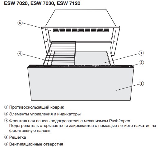 Подогреватель посуды и пищи Miele ESW 7020 Graphite grey photo 4