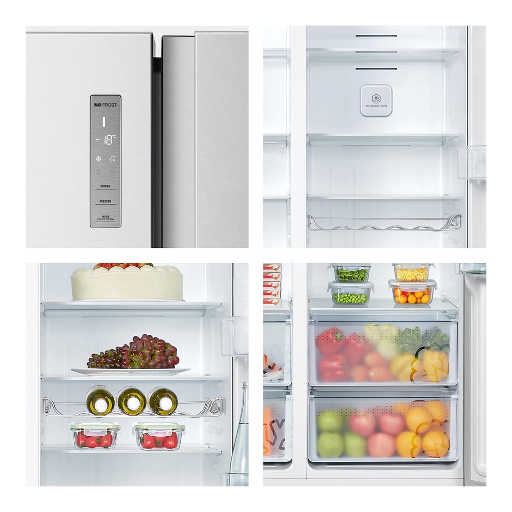 Frigider Side-by-Side Hisense RS677N4BIE / 519 l / 178.6 cm / E / Gri photo 5