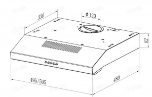 Hota Hansa OSC-6711IH, 2 motoare, 570 m3/h, 60 cm, Inox thumbnav 2