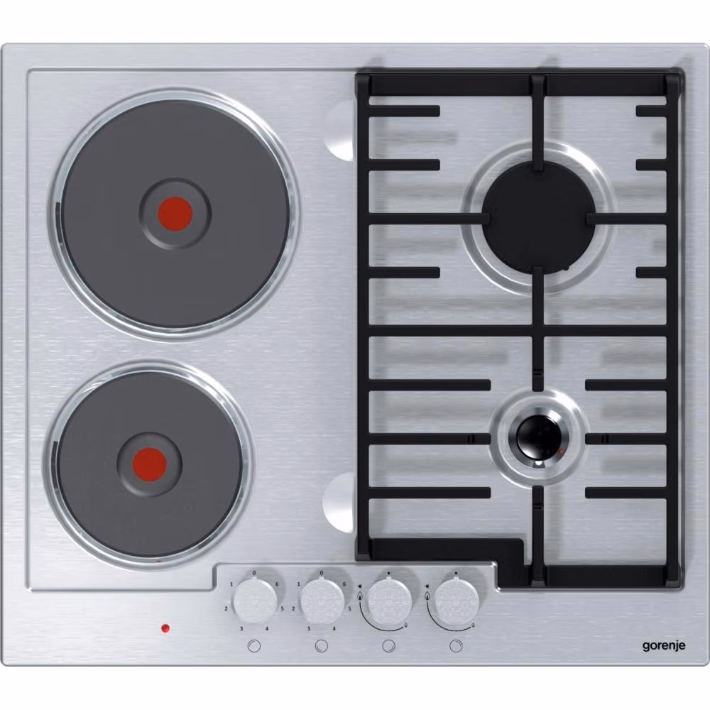 Встраиваемая комбинированная панель Gorenje K6N21IX, 4 конфорок, Серый