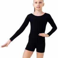 Купальник гимнастический с шортами длинный рукав Grace Dance Gymnastic leotard long sleeve with shorts