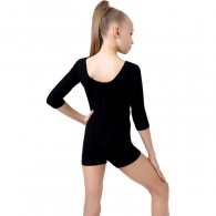 Costum p/u gimnastica cu sorti maneca 3/4 Grace Dance Gymnastic leotard sleeve 3/4 with shorts thumbnav 2